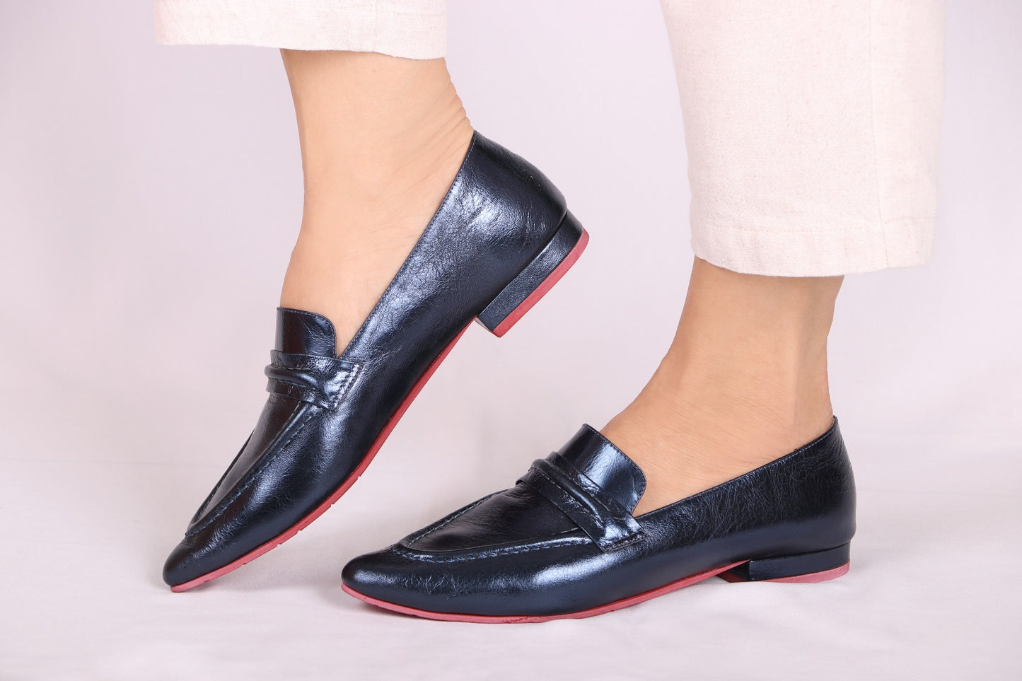 Mocasín Azul Metalizado.