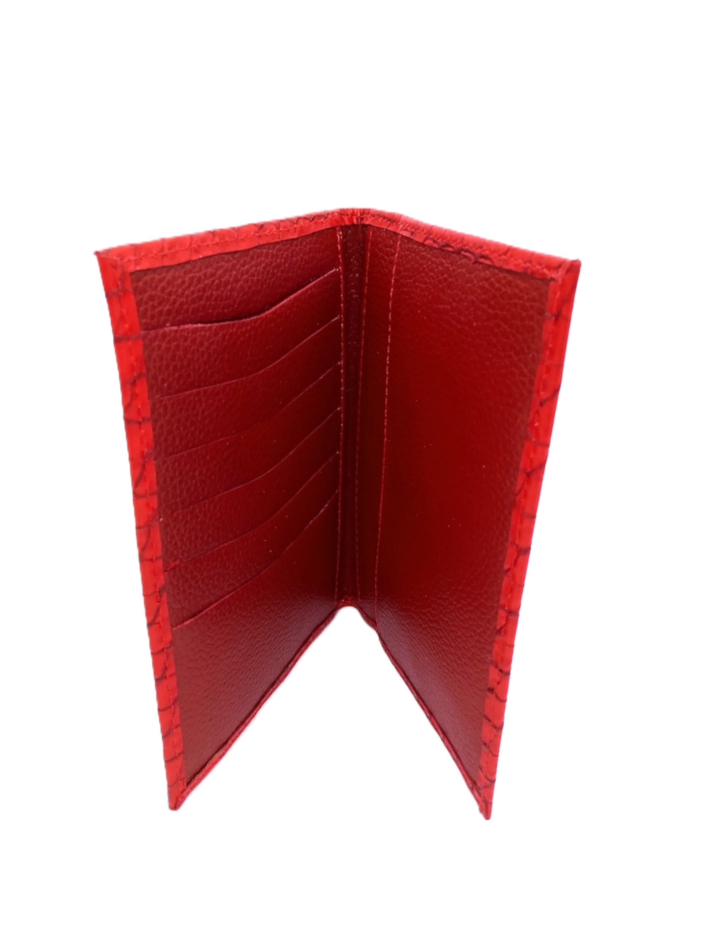 Porta pasaporte rojo.