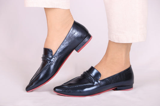 Mocasín Azul Metalizado.